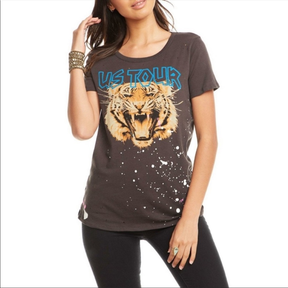 New Chaser Tiger US Tour Vintage Black Graphic Tee - Picture 6 of 10
